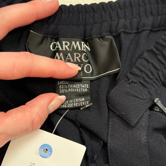 Carmen Marc Valvo Navy High Waisted Flowy Maxi Skirt, Size 8 - Picture 6 of 7